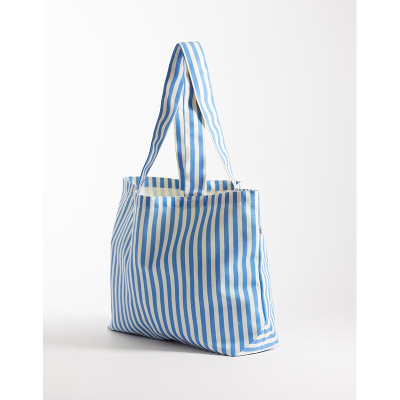 JJXX stripe tote bag in light blue