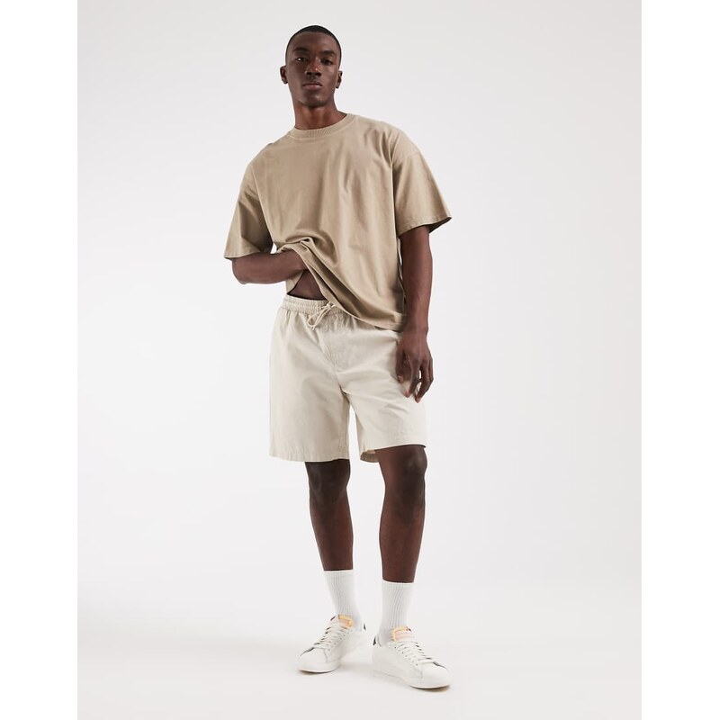 Jack & Jones drawstring chino shorts in beige-Neutral