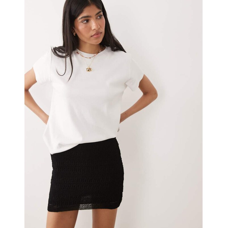 Mango Teen knitted mini skirt in black