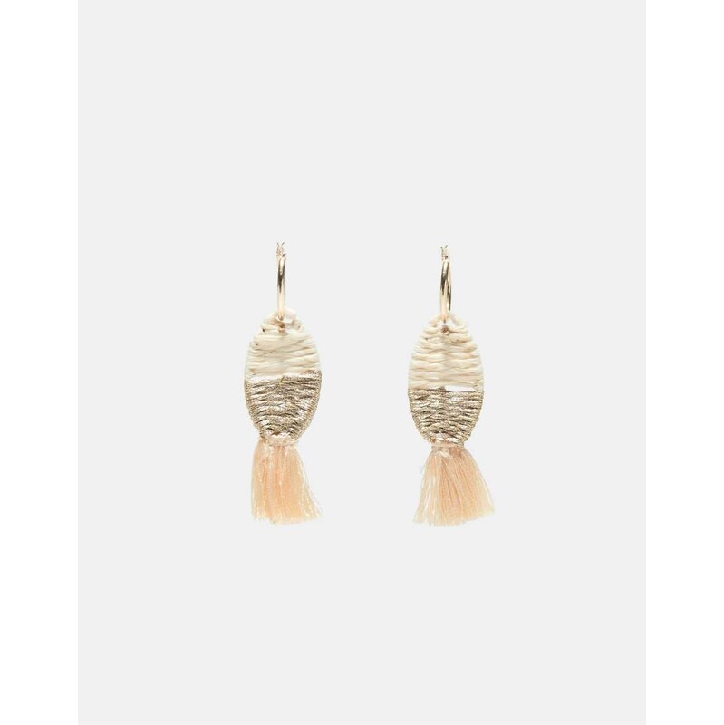 Stradivarius Fish earrings in ecru-White 115403232