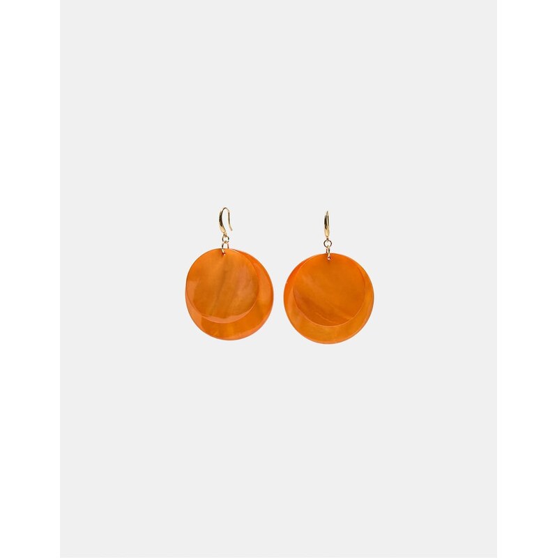 Stradivarius Mother-of-pearl effect earrings in orange 115403236
