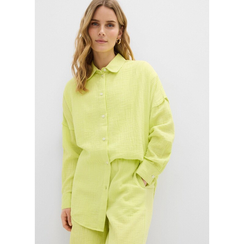 bonprix Oversize košile ze vzdušného mušelínu žlutá Žena 115405026
