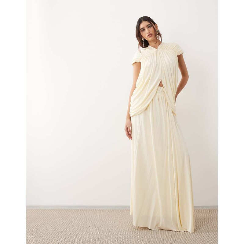ARRANGE fluid volume maxi skirt co-ord in buttermilk-Yellow