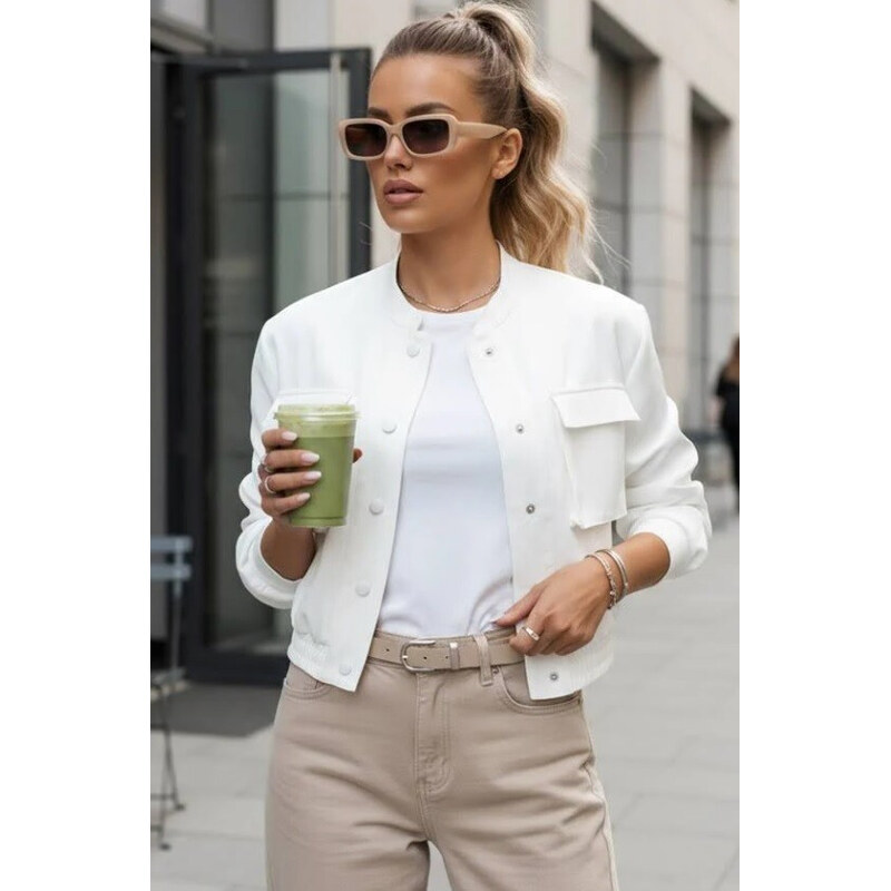 Dámská bunda bomber TY4305 smetanová - FashionStreet 115013439