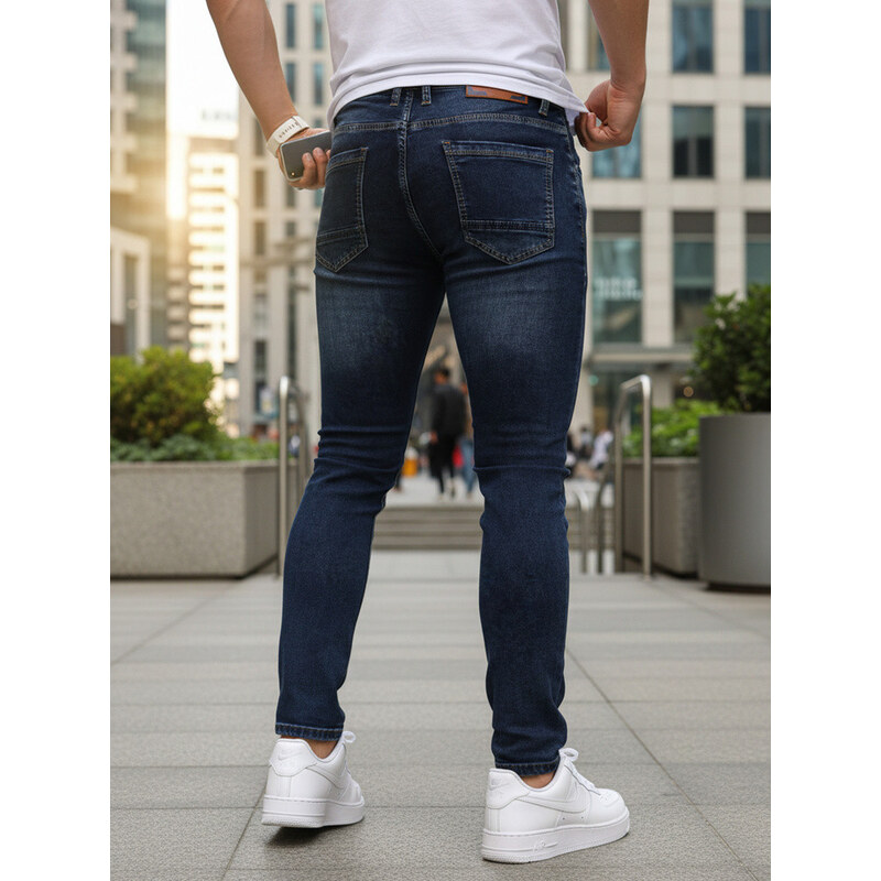 Jeansy męskie skinny granatowe model 22136413 - FashionStreet