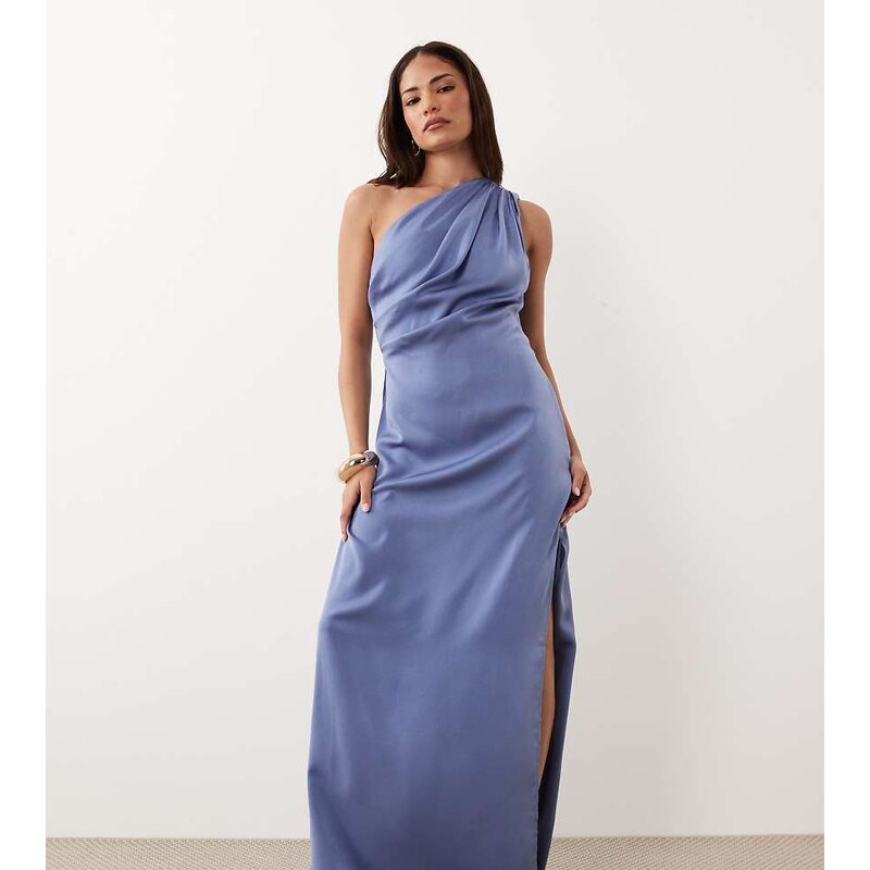 ASOS Petite ASOS DESIGN Petite one shoulder satin maxi dress with 115409260