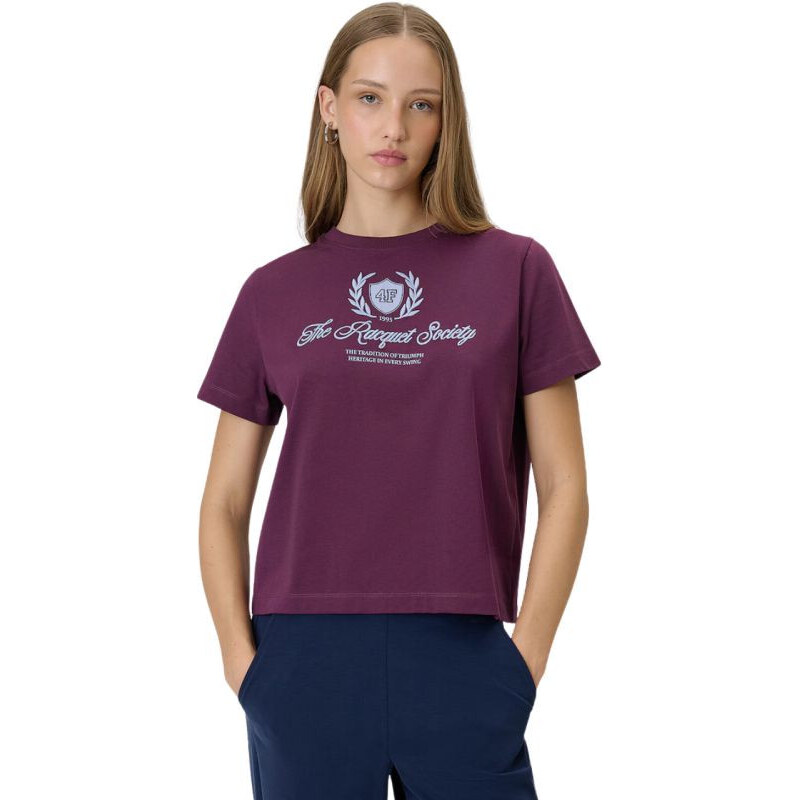 Dámské tričko 4F F2738 vínové 4FWSS26TTSHF2738 60S 115406482