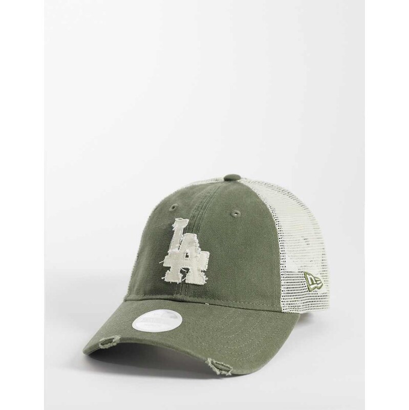 New Era LA Dodgers womens 9twenty distressed trucker cap in