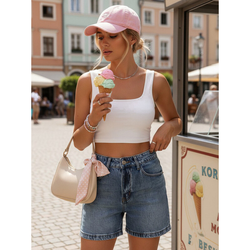 Dámské modré džínové šortky FashionStreet SY0520 115406534