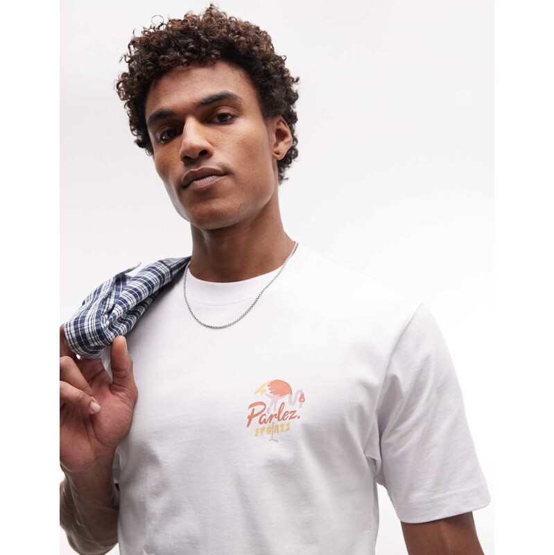Parlez short sleeve marion t-shirt with back graphic in white
