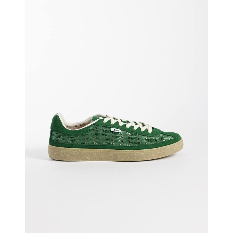 Lacoste Baseshot Lite logo mesh trainers in dark green