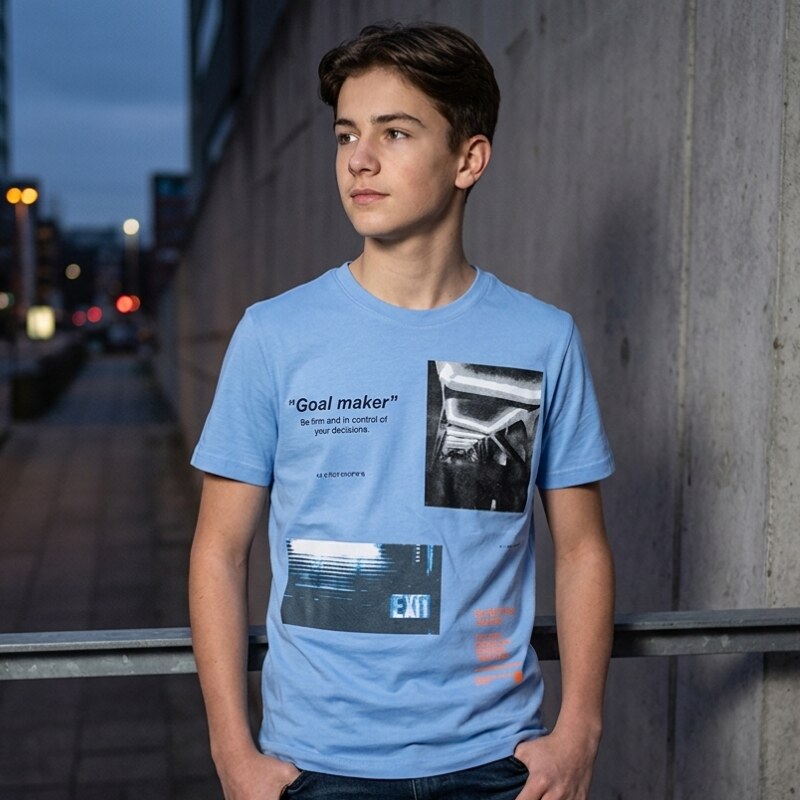 Chlapecké tričko WOLF - krátký rukáv - modrá barva