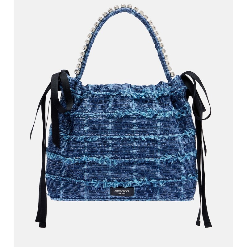 Jimmy Choo Drawstring Mini embellished top-handle bag