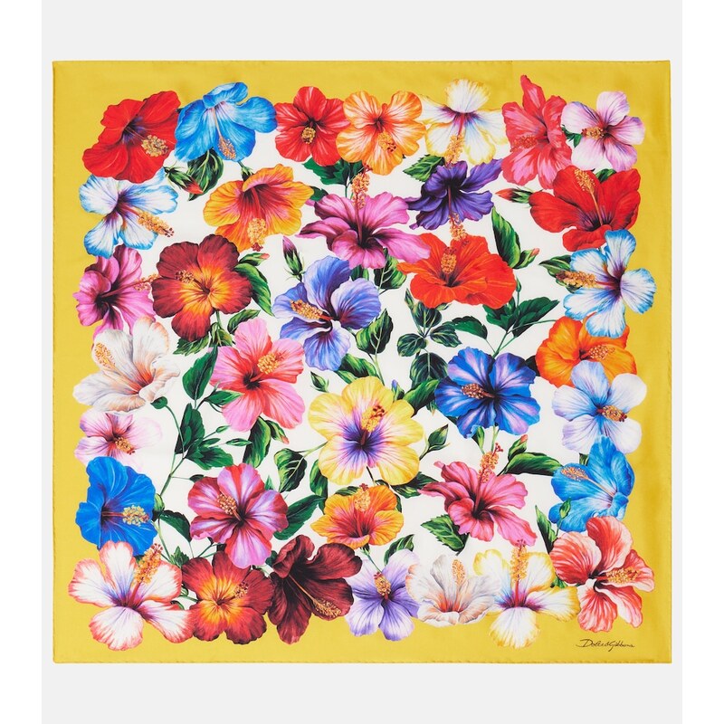 Dolce&Gabbana Floral silk twill scarf