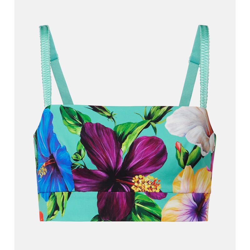 Dolce&Gabbana Floral silk-blend crop top