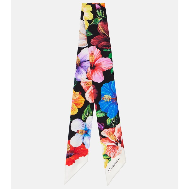Dolce&Gabbana Floral silk twill scarf