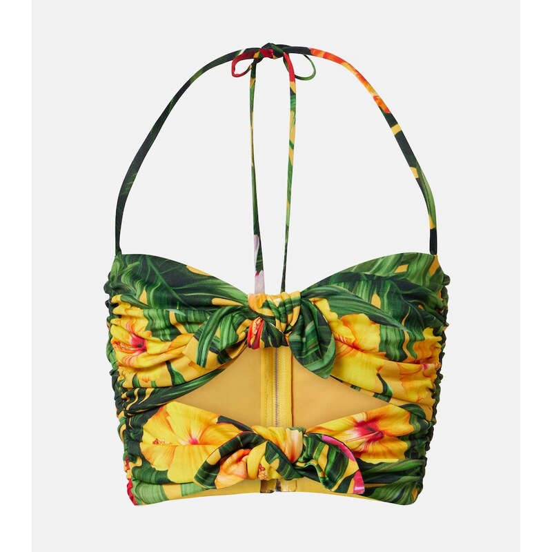 Dolce&Gabbana Cutout floral halterneck crop top