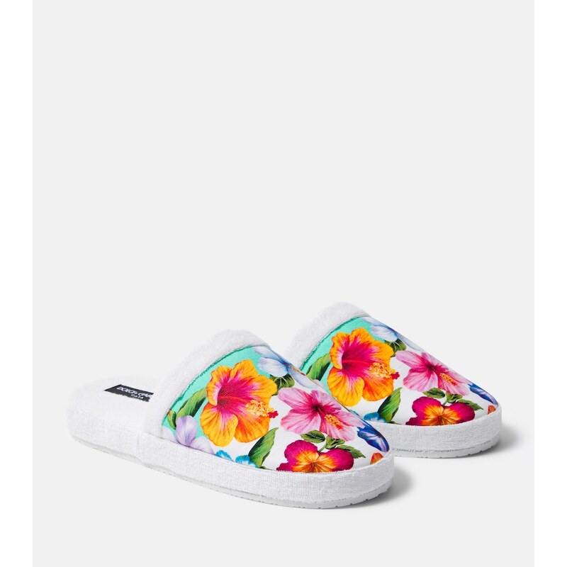 Dolce&Gabbana Casa Floral terry slippers
