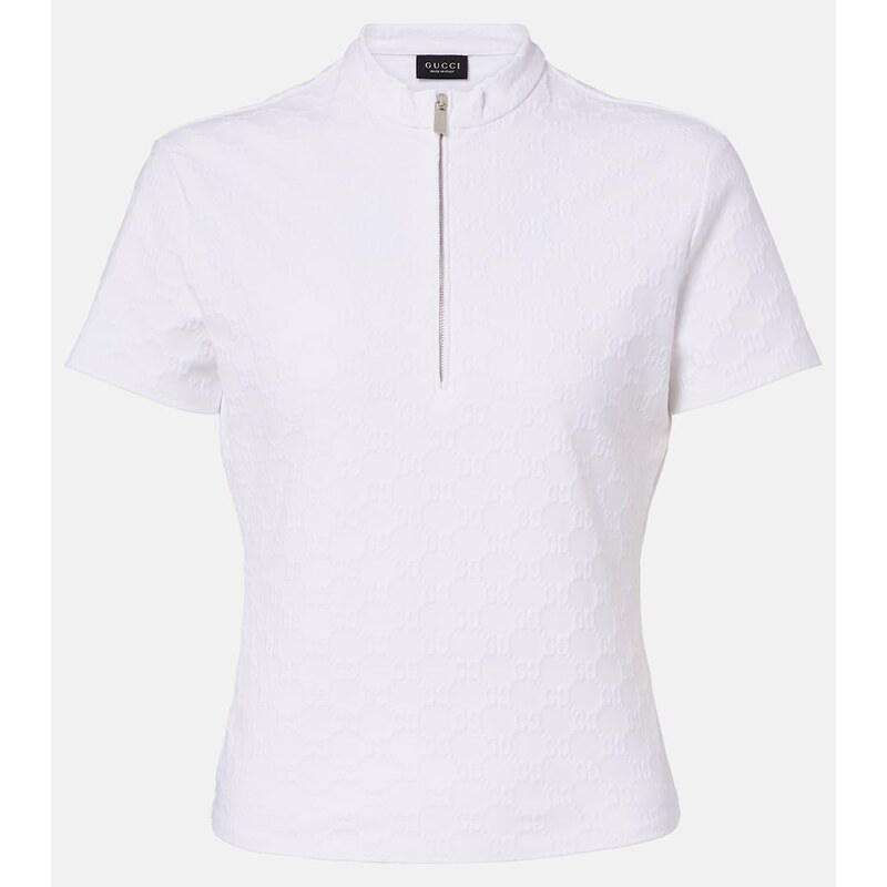 Gucci GG jersey jacquard half-zip top
