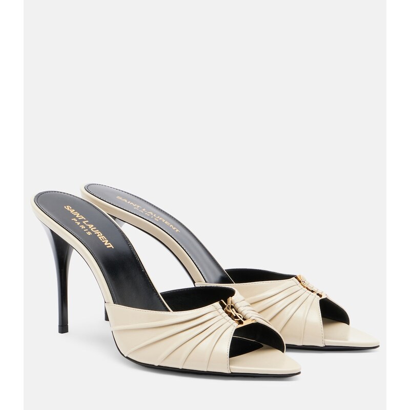 Saint Laurent Babylone Cassandre leather mules