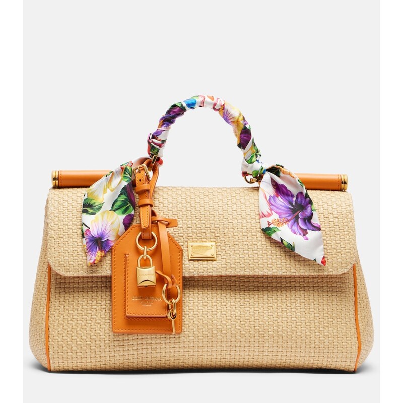 Dolce&Gabbana Sicily Small raffia top-handle bag