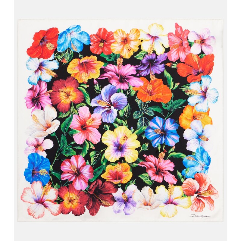 Dolce&Gabbana Floral silk twill scarf