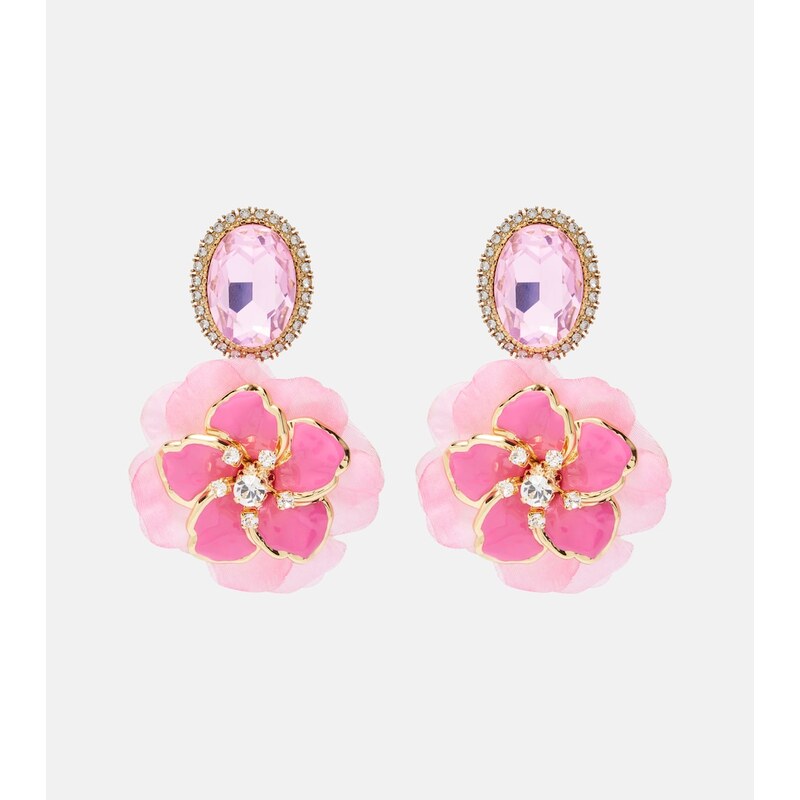 Dolce&Gabbana Embellished floral clip-on earrings