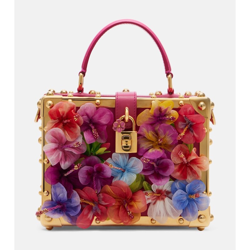 Dolce&Gabbana Dolce Box floral-appliquÃ leather box bag