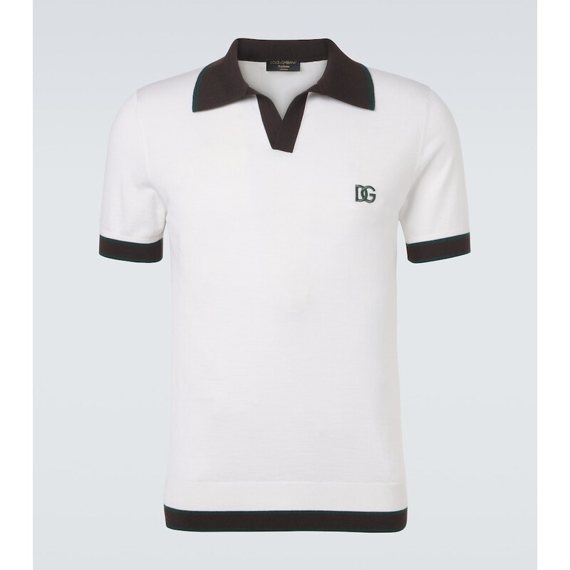 Dolce&Gabbana DG wool and silk polo shirt