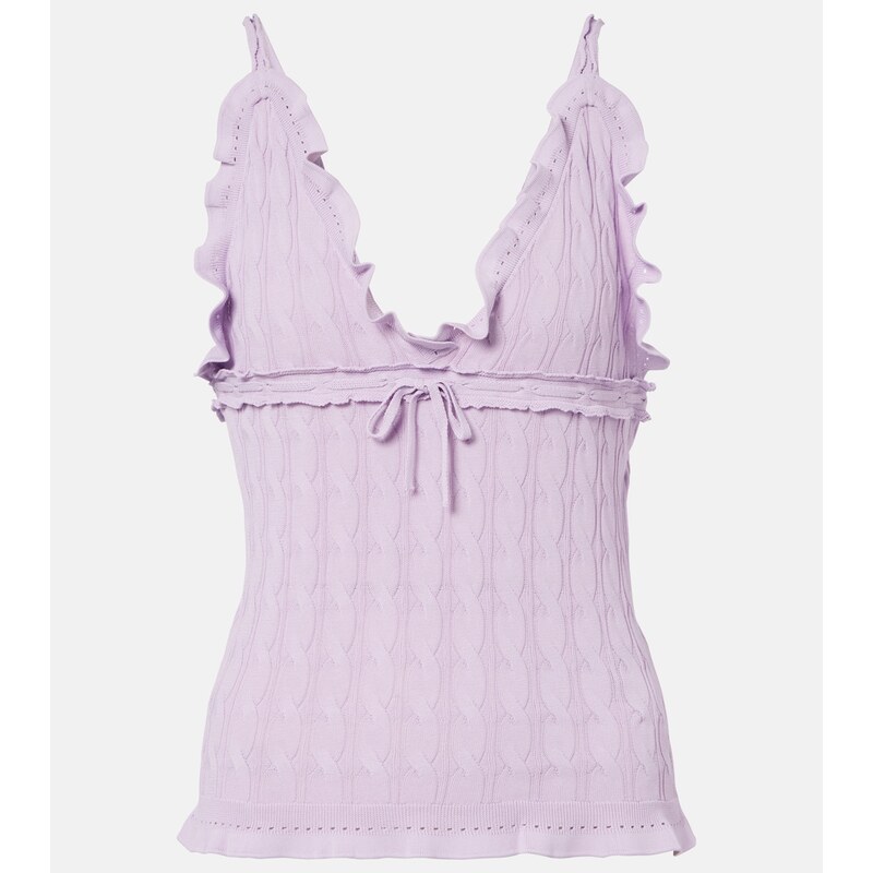 Gucci Ruffled cable-knit top