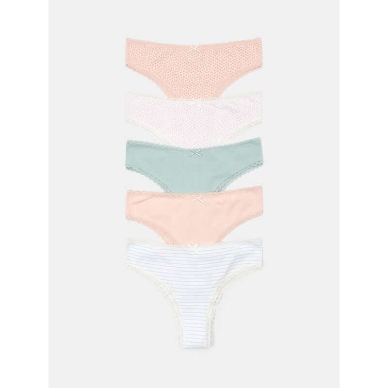Sinsay - Bavlněné kalhotky brazilky 5-pack - vícebarevná 115408397
