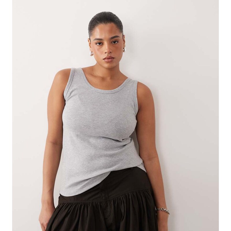 ARRANGE Curve premium vest top in grey marl 115409030