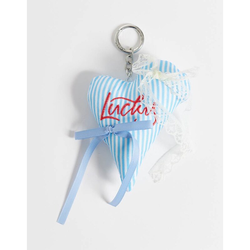Sui Ava lucky heart bag charm in blue 115409075