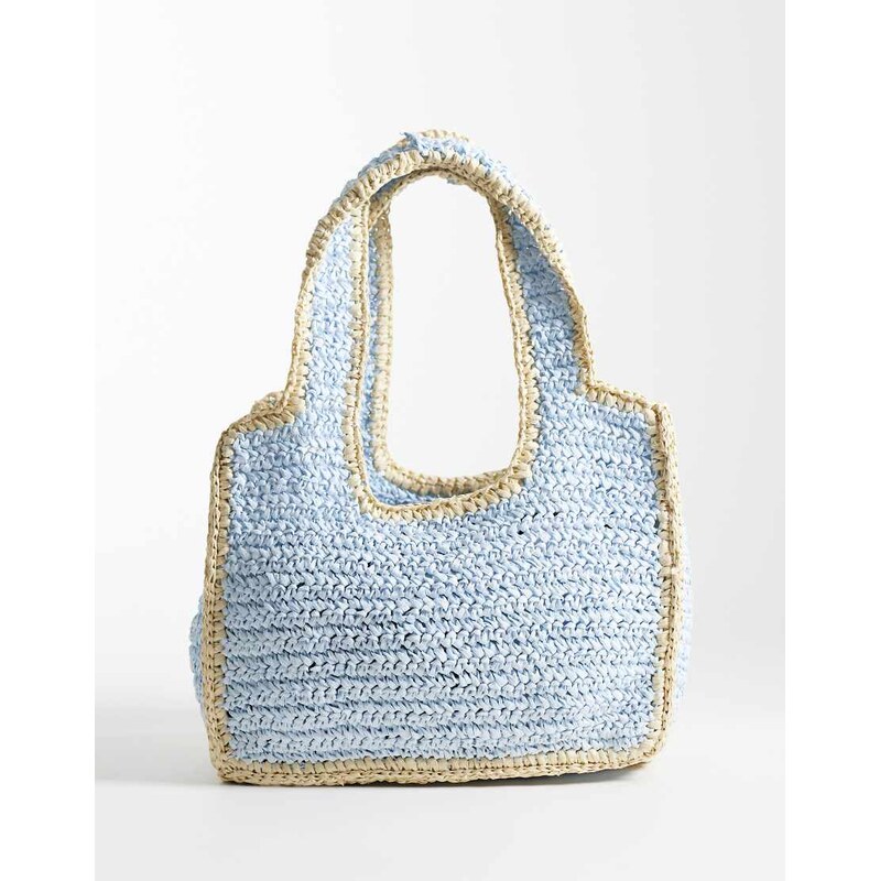 Sui Ava waffle cloud woven shoulder bag in blue 115409076