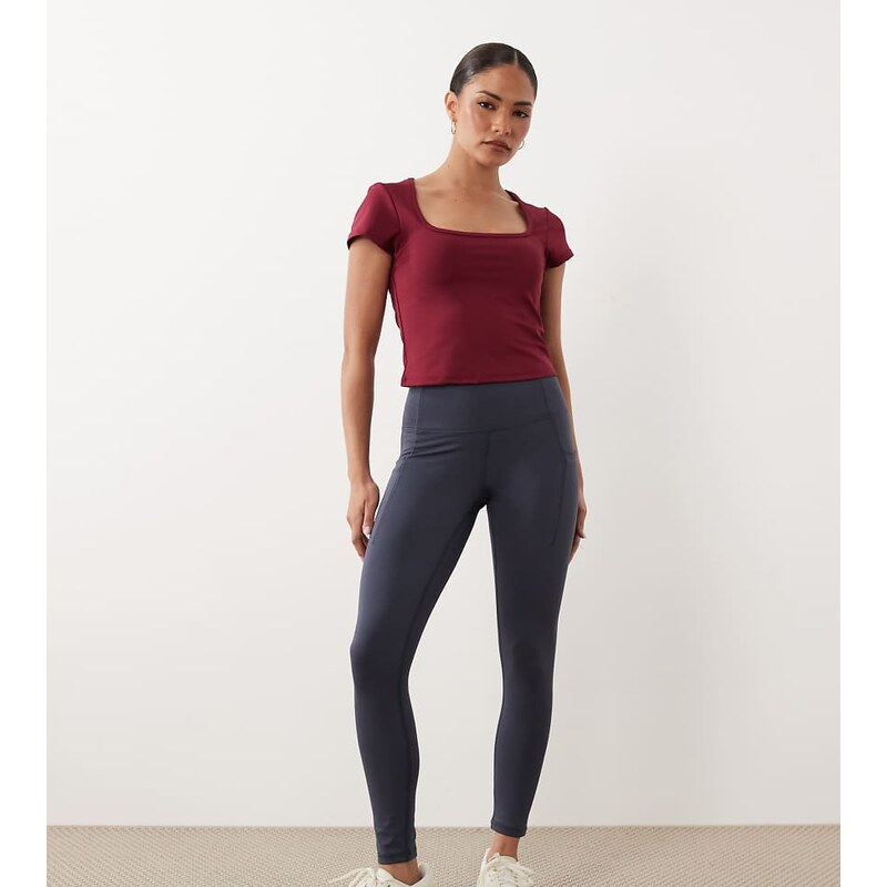 4505 Petite active waist snatching high rise gym legging in slate blue 115409082