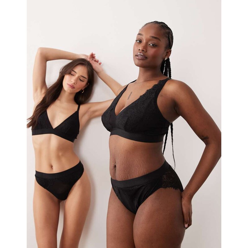 Lemonade Dolls Fuller Bust Synergy lace and mesh bralette in black 115422471