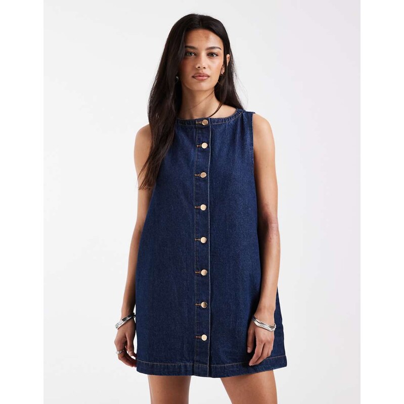 Bronze Snake Jaymes denim smock dress in indigo-Blue 115409209