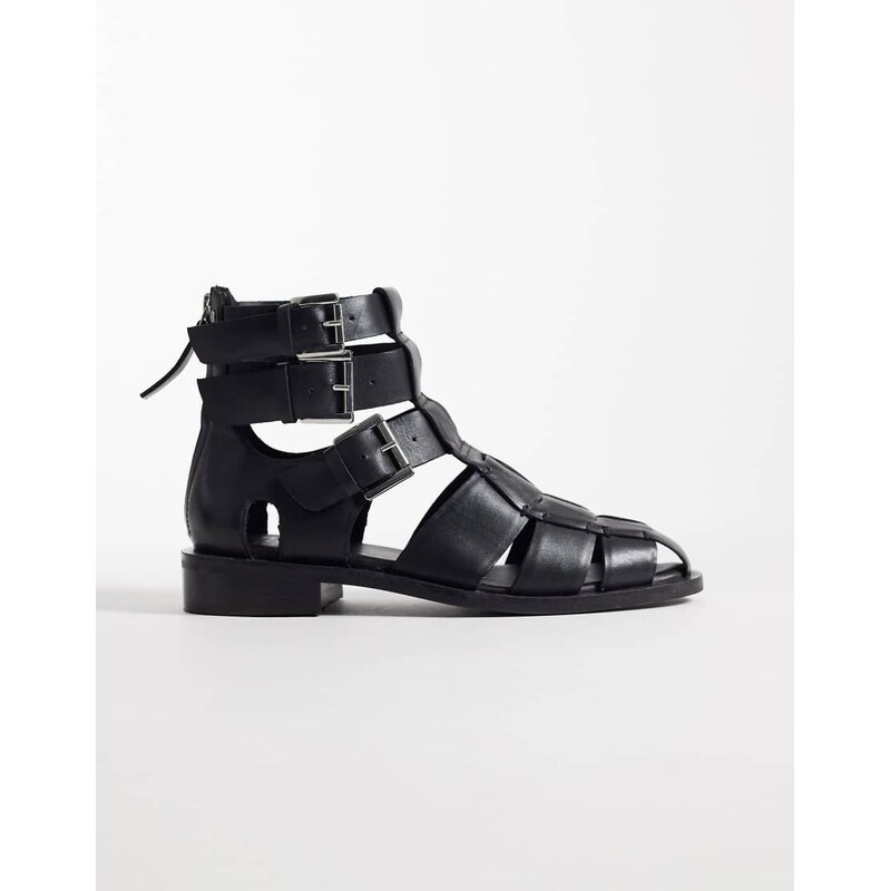 Bronx Next-wagon woven flat shoes in black