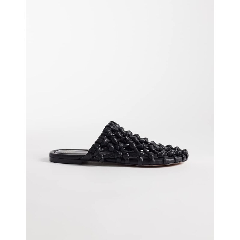 Bronx Ann-aya woven flat mules in black 115517050