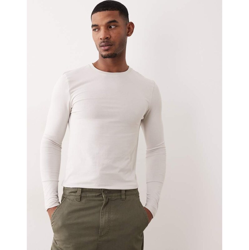 ASOS DESIGN Essentials muscle fit long sleeve t-shirt in light