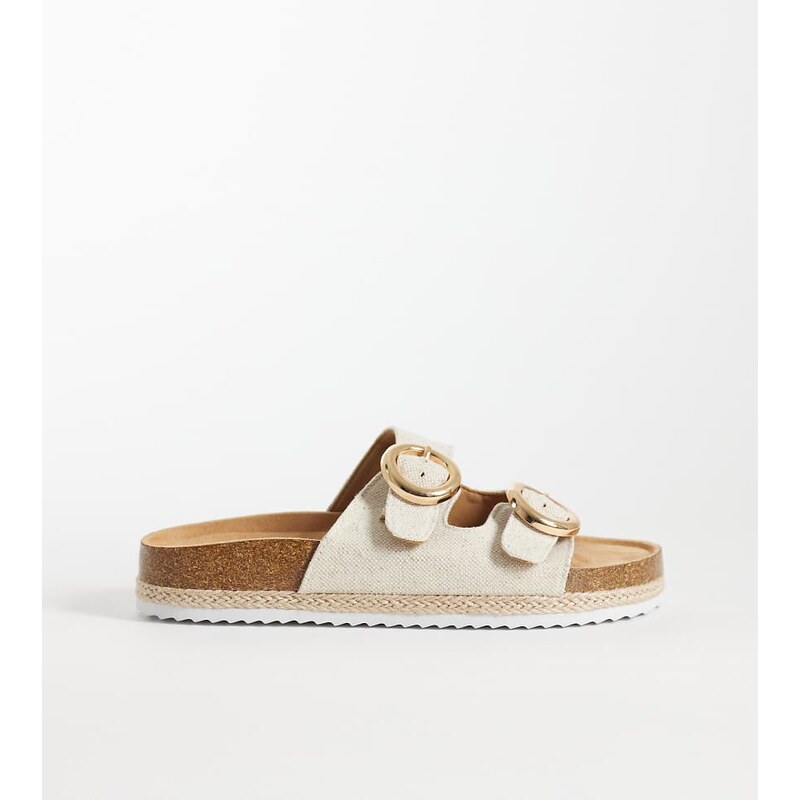 ASOS DESIGN Wide Fit Jenna espadrille mule sandals in natural
