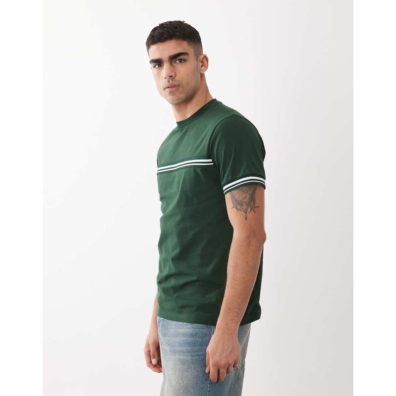 ASOS DESIGN regular fit t-shirt with contrast in dark green