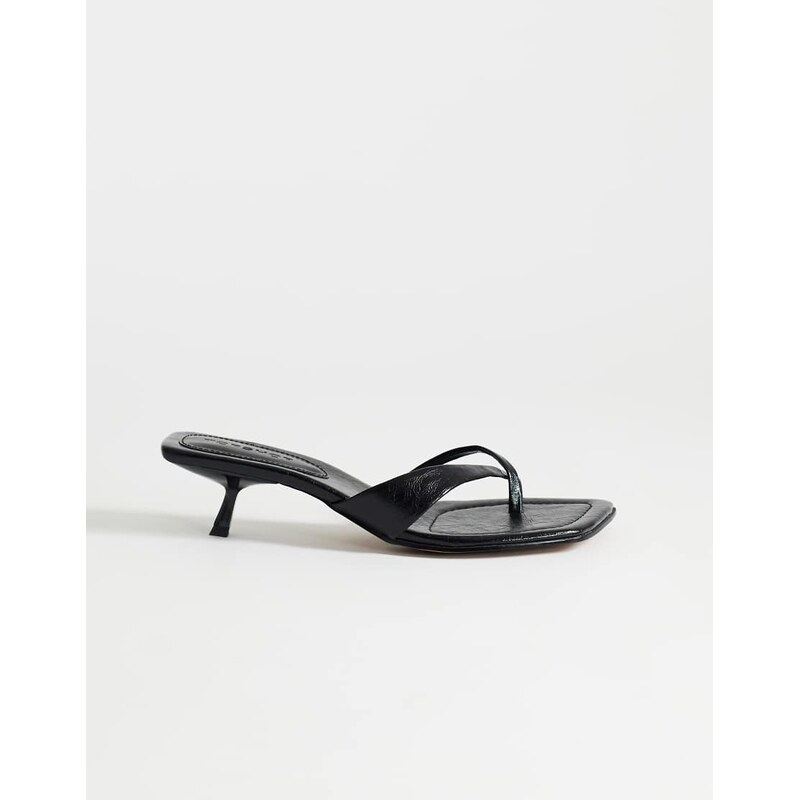 Topshop Solo strappy mule mid heel sandal in black 115640268