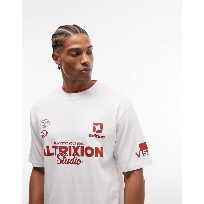 ASOS DESIGN relaxed t-shirt with front graphic in white