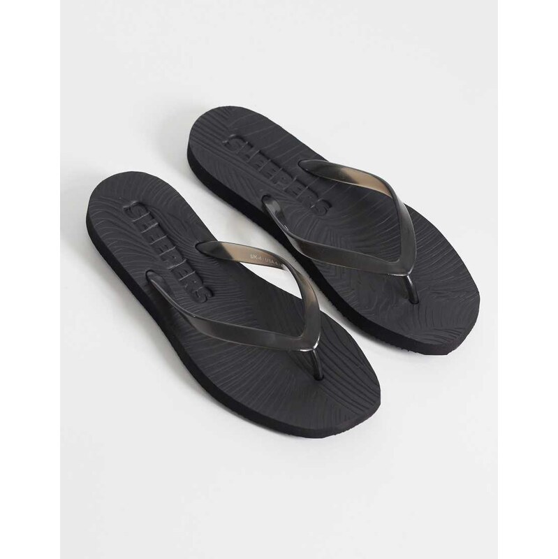SLEEPERS tapered flip flops in black transparent