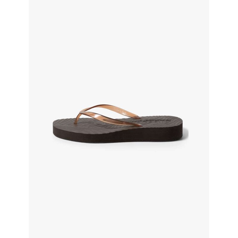 SLEEPERS tapered platform flip flops in brown transparent 115410993