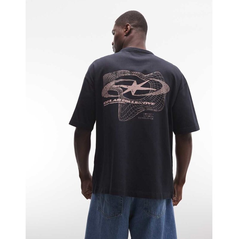 ASOS DESIGN heavyweight oversized t-shirt with text graphic in
