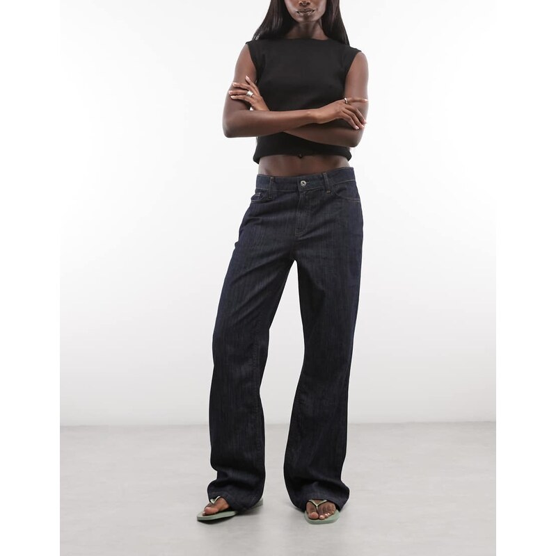 COLLUSION bootcut jean in chambray denim-Blue