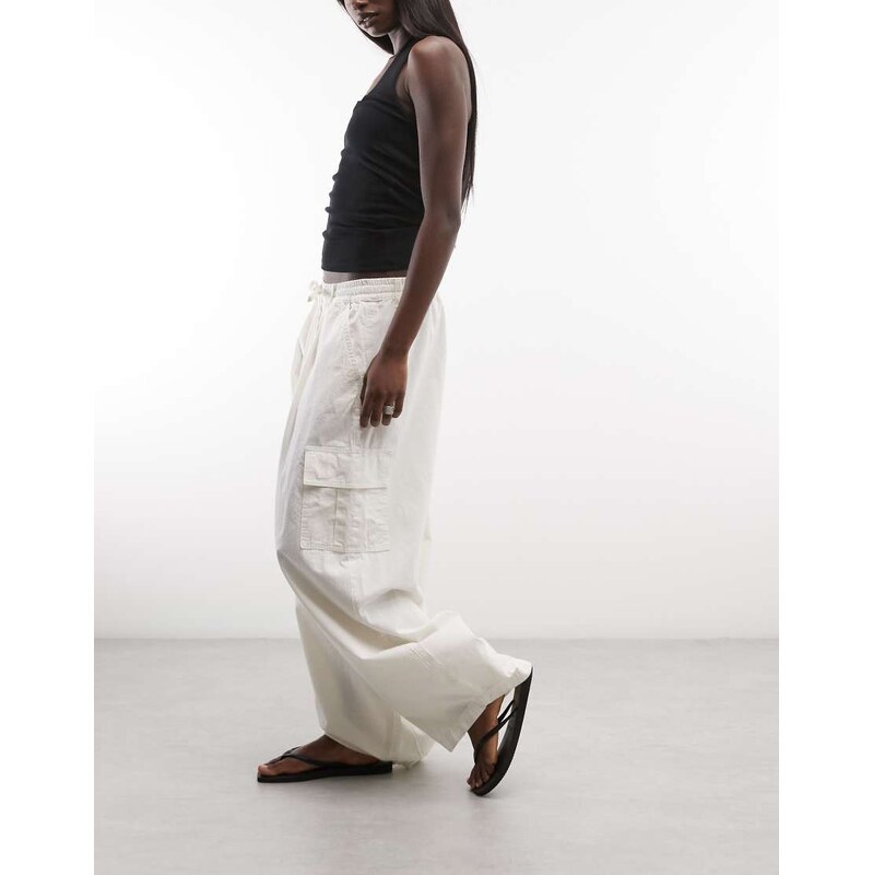 COLLUSION baggy cargo trouser in off-white 115411037