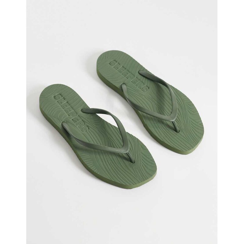 SLEEPERS tapered flip flops in green 115520706